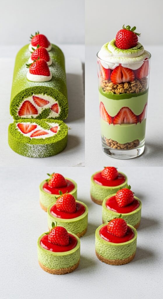 Strawberry Matcha Dessert Variations