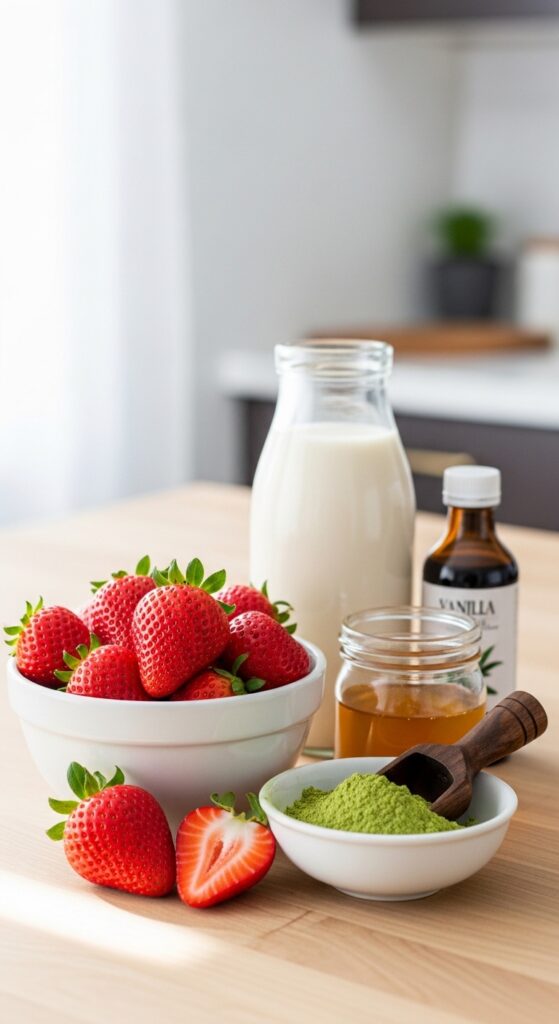Strawberry Matcha Ingredients