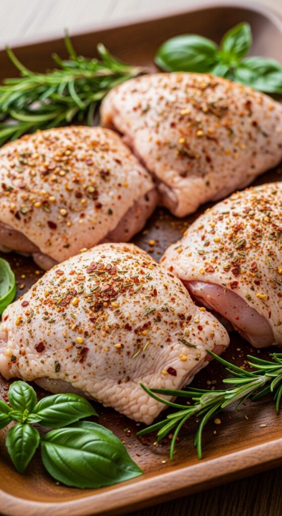 Tuscan Heat Spice on Raw Chicken