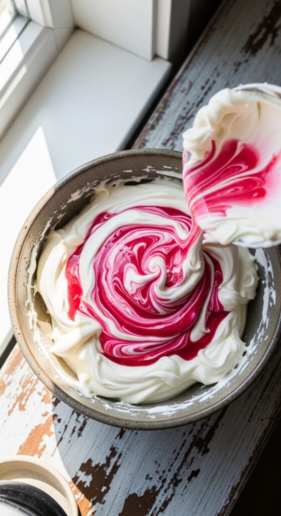 Whipping Homemade Pink Cream