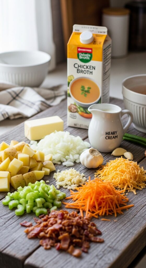 all ingredients for potato soup