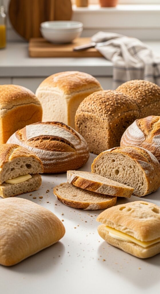 assorted sandwich breads