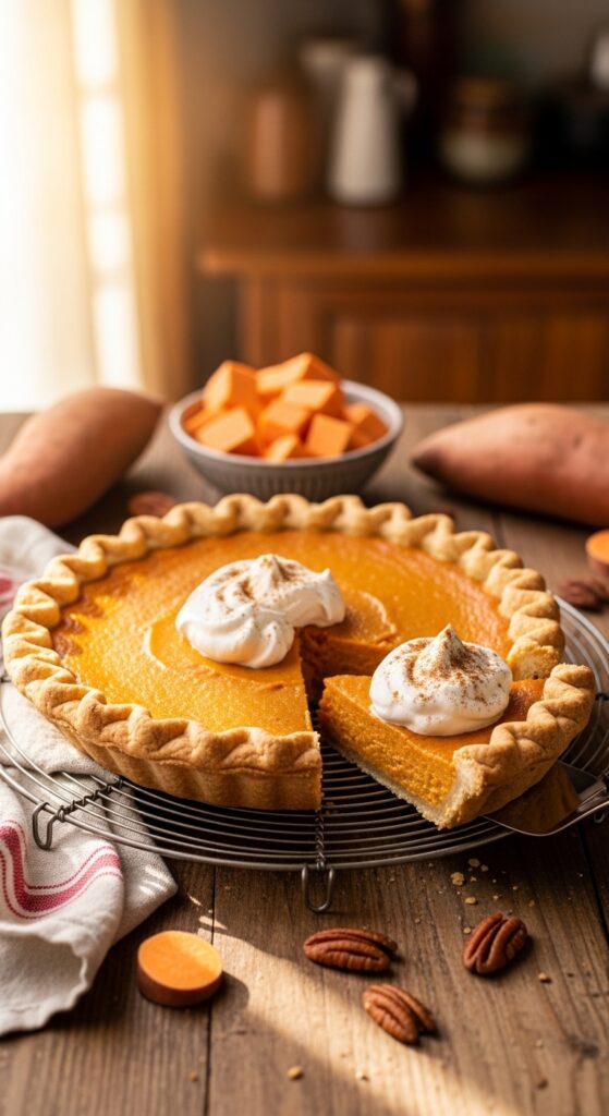 baked homemade sweet potato pie