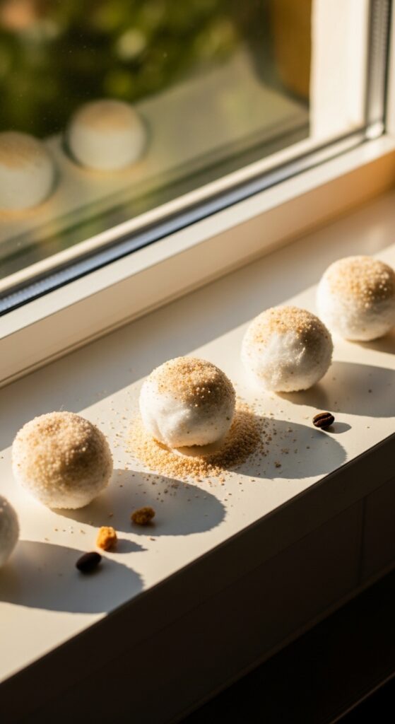 cotton ball borax traps placed