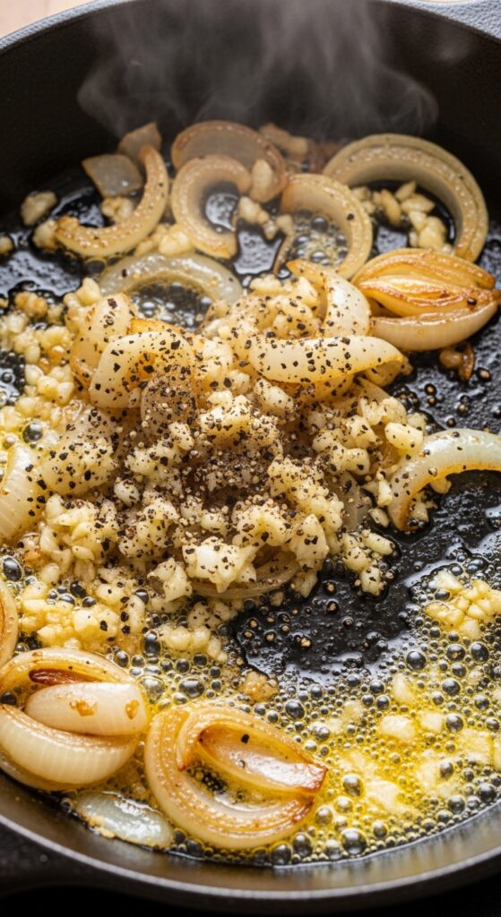 crushed peppercorns scattered