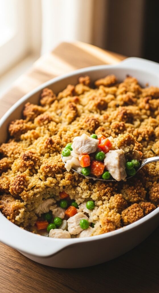 finished baked chicken stuffing casserole