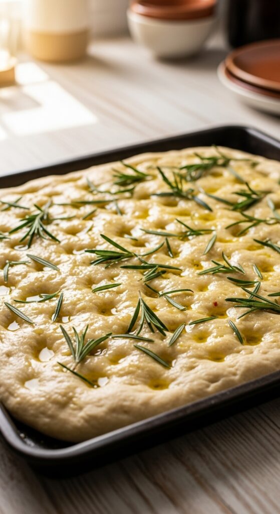 garlic focaccia-style pizza dough