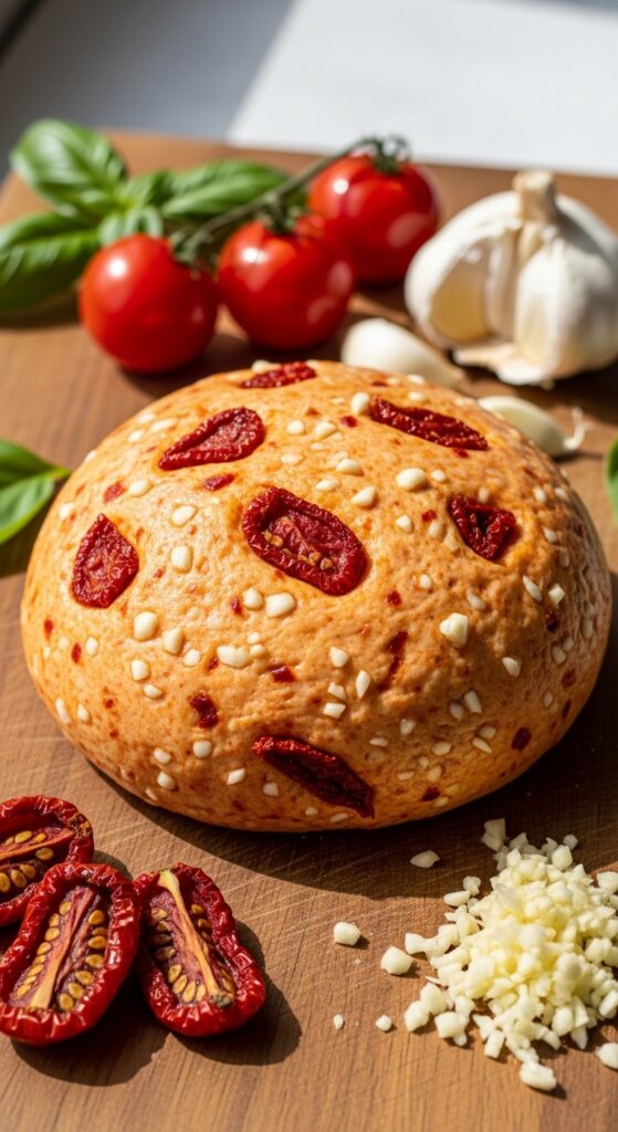 garlic & sun-dried tomato pizza dough