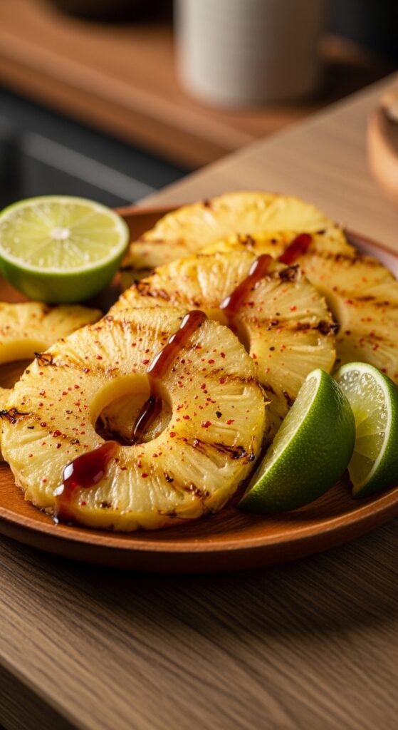 grilled pineapple with a sprinkle of cayenne