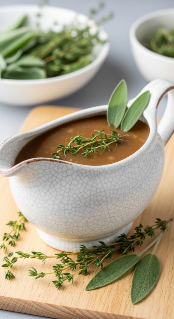herb-infused turkey gravy 