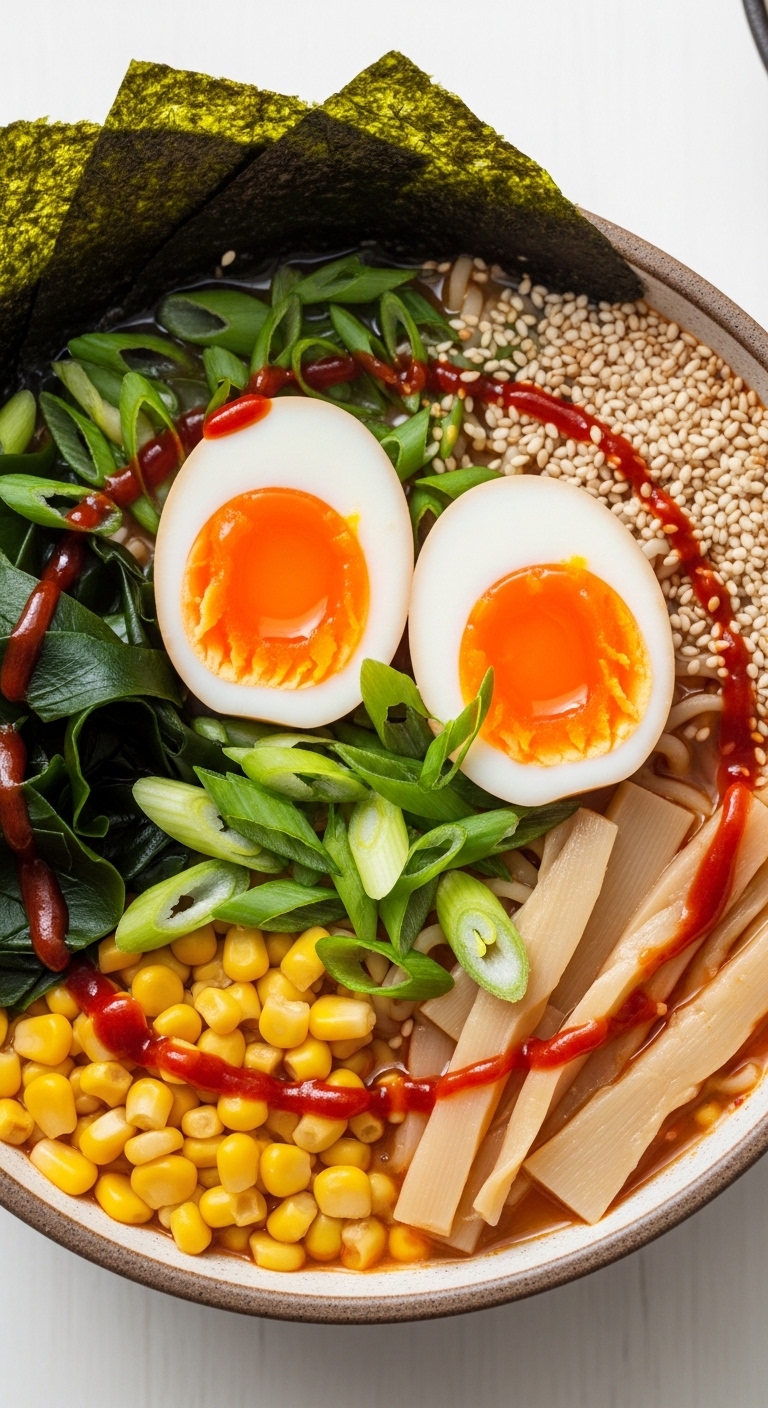 homemade Spicy Chicken Ramen toppings