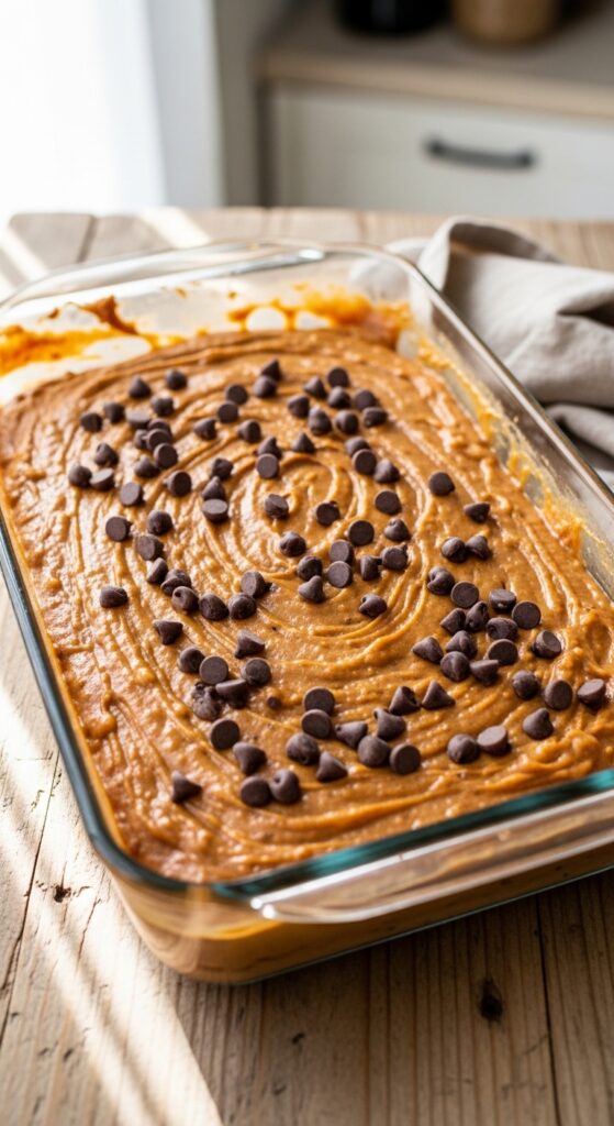 homemade brownie pan filled