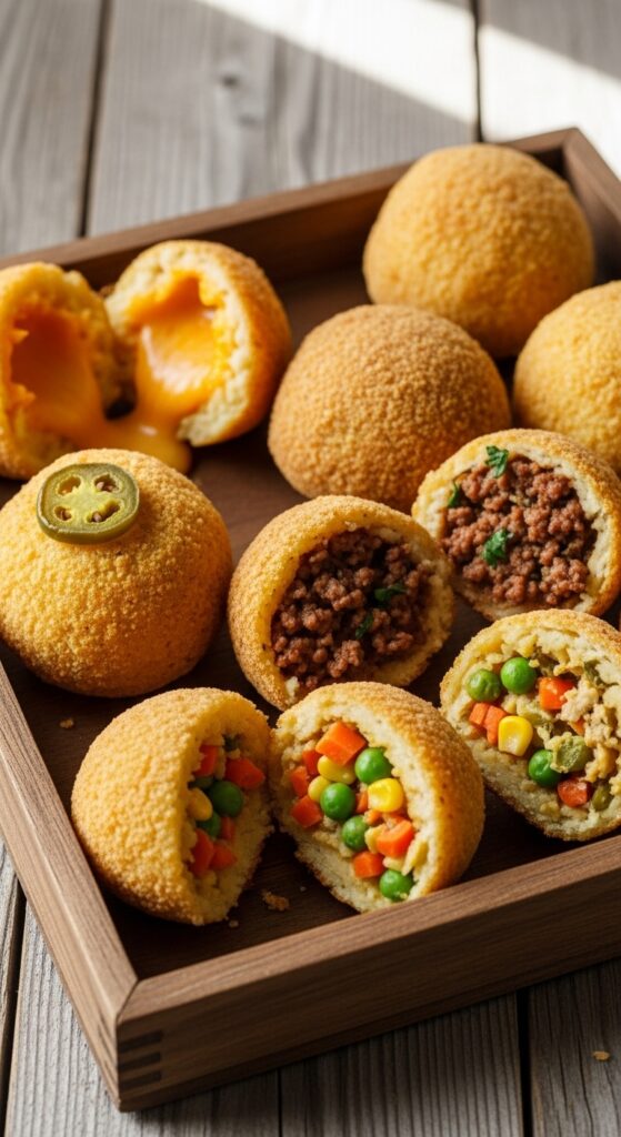  homemade potato balls cheesy,