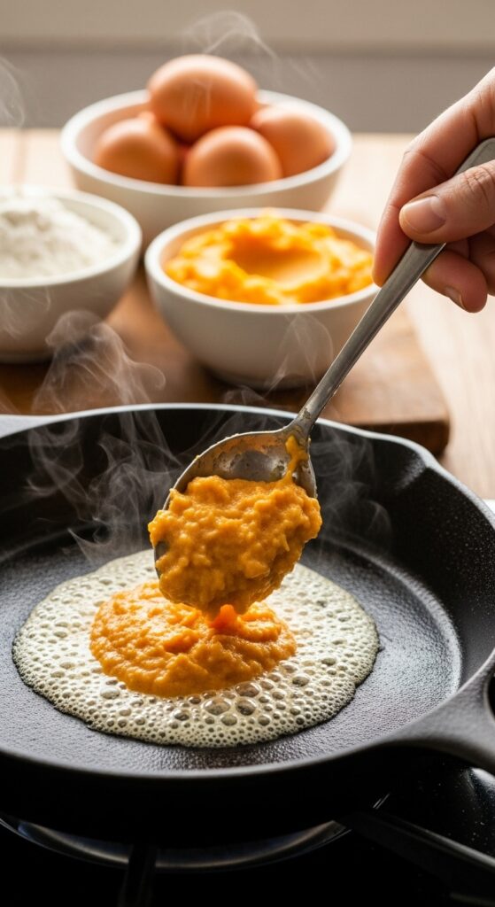homemade sweet potato pancake batter