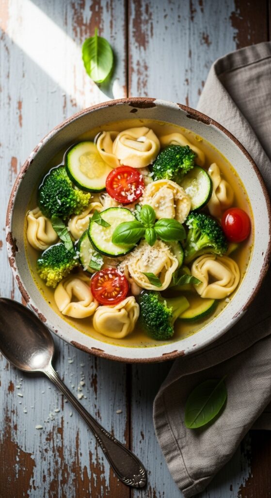  homemade veggie tortellini soup