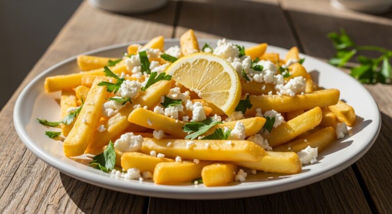 lemon feta fries