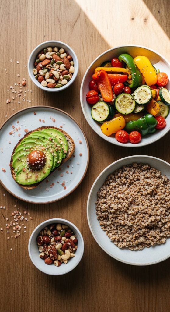 meals lightly sprinkled with pink salt
