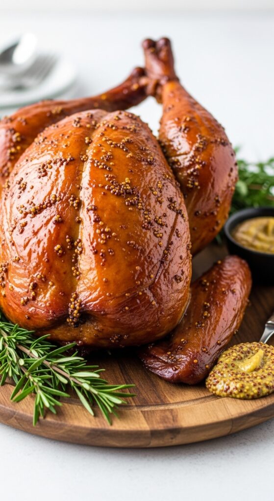 mustard-glazed smoked turkey