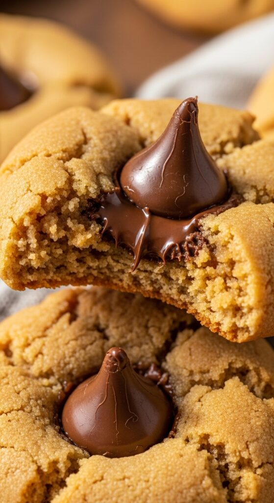 single homemade Peanut Butter Blossom Cookie
