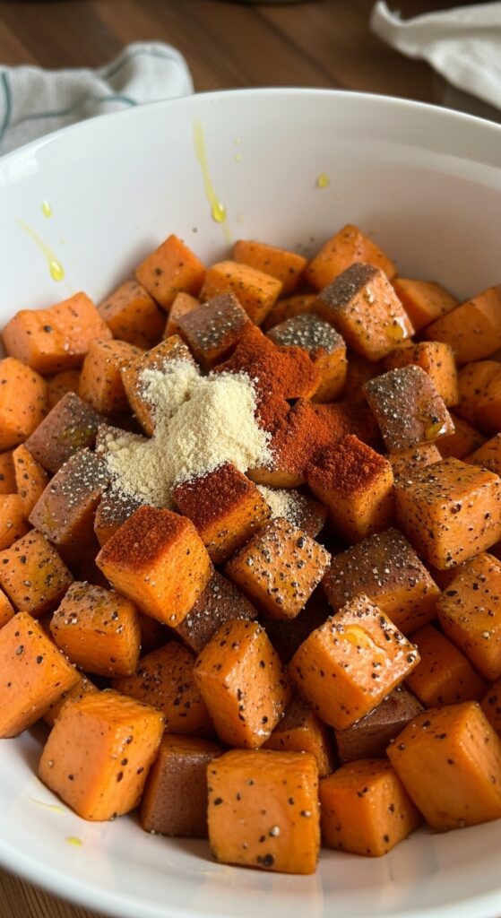 sweet potato chunks