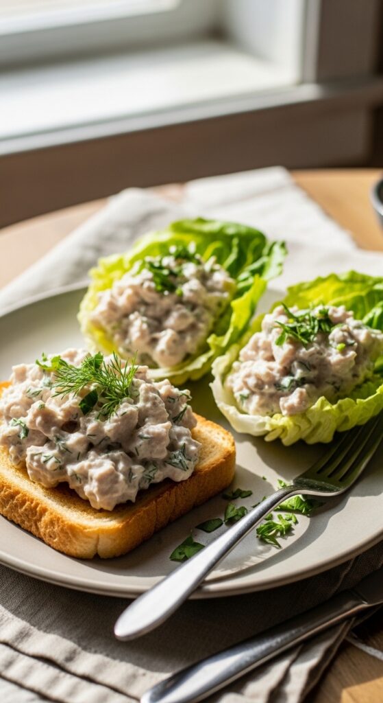 turkey salad served simply at home