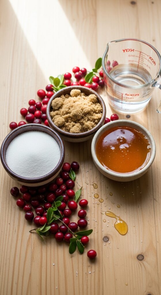 white sugar, brown sugar, and honey