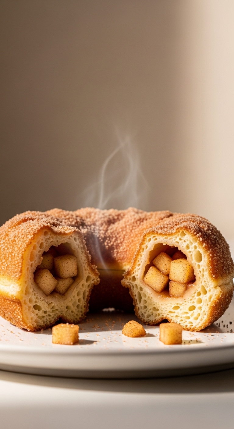 Apple Fritter Waffle Donuts Close-Up