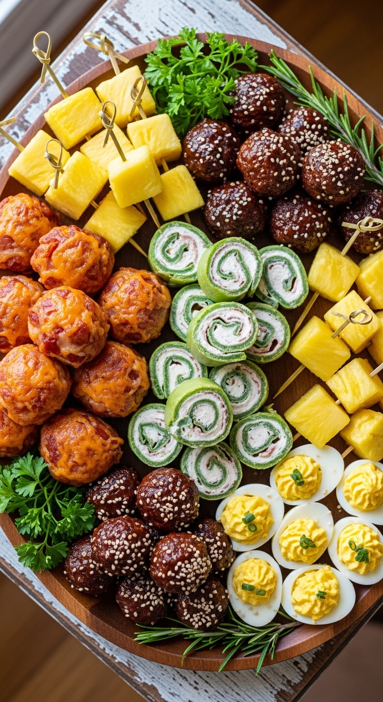 Assorted Homemade Hanky Panky Appetizer Platter