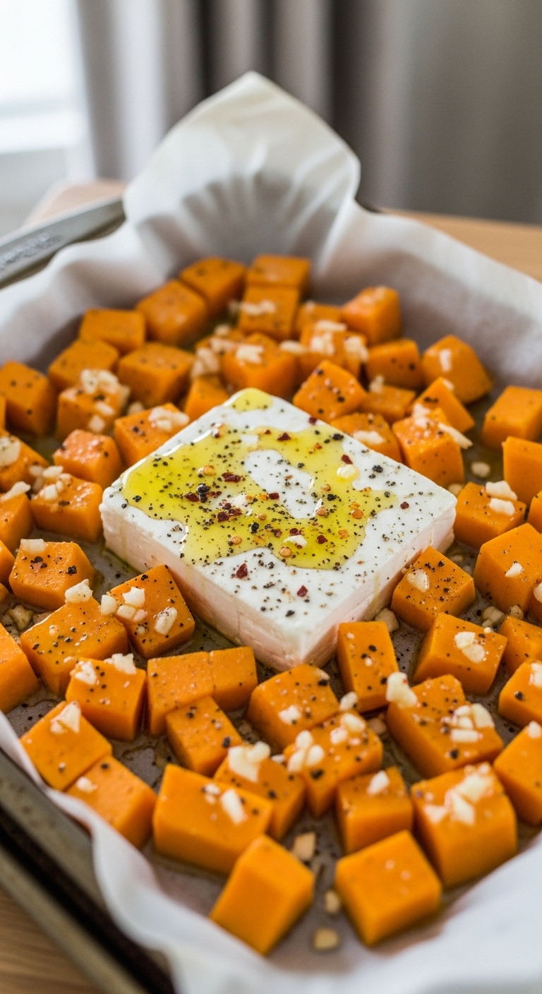 Before Baking Feta and Butternut Squash