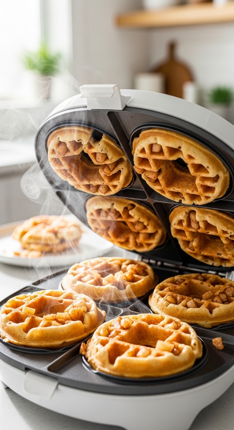 Cooking Waffle Donuts