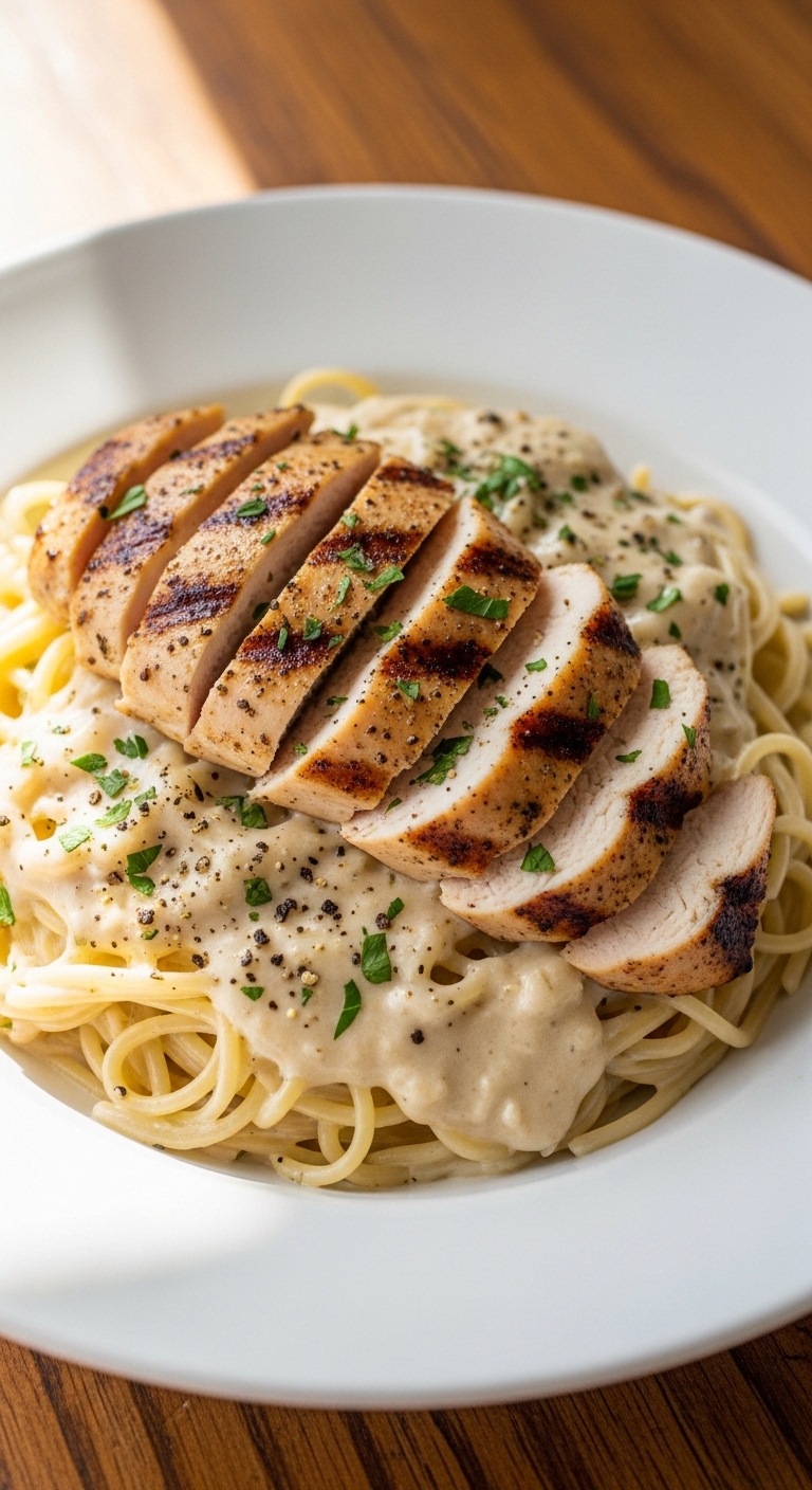 Creamy Garlic Parmesan Pasta with Chicken
