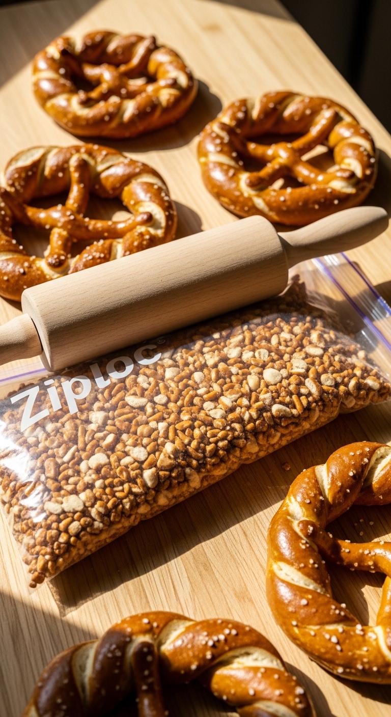 Crushing Pretzels for Crust