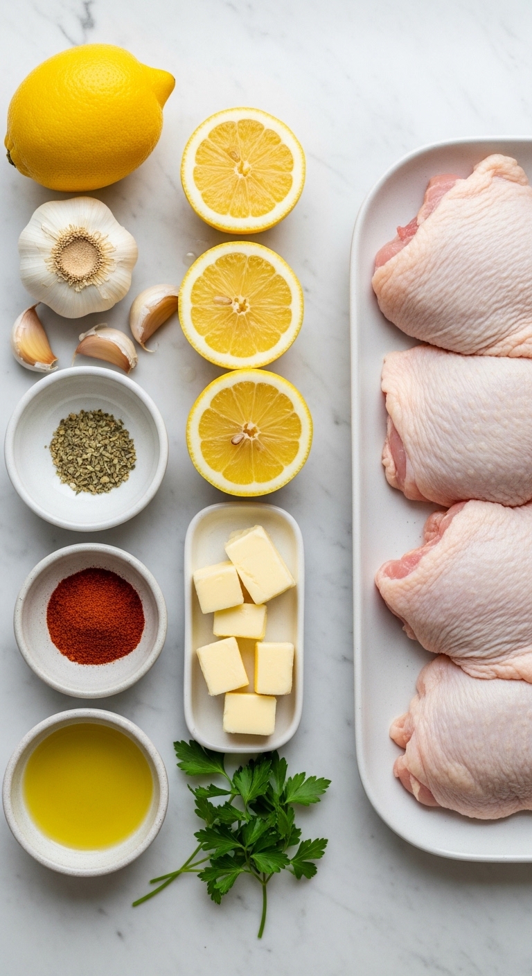 Fresh Ingredients for Baked Lemon Butter Chicken