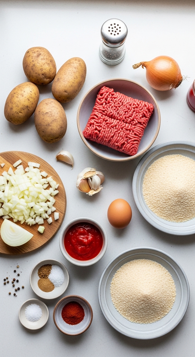 Fresh Ingredients for Homemade Papas Rellenas