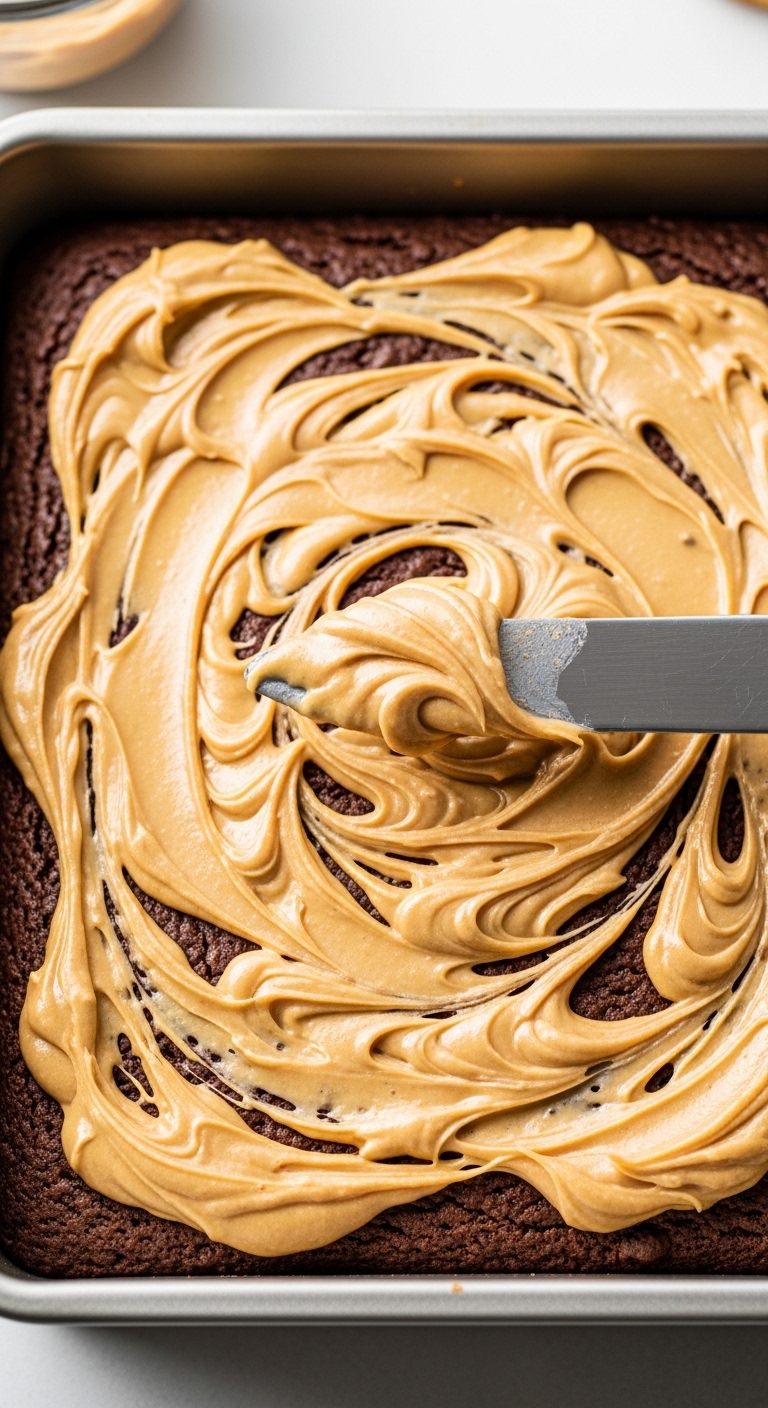 Fudgy Peanut Butter Brownies – Swirl Technique