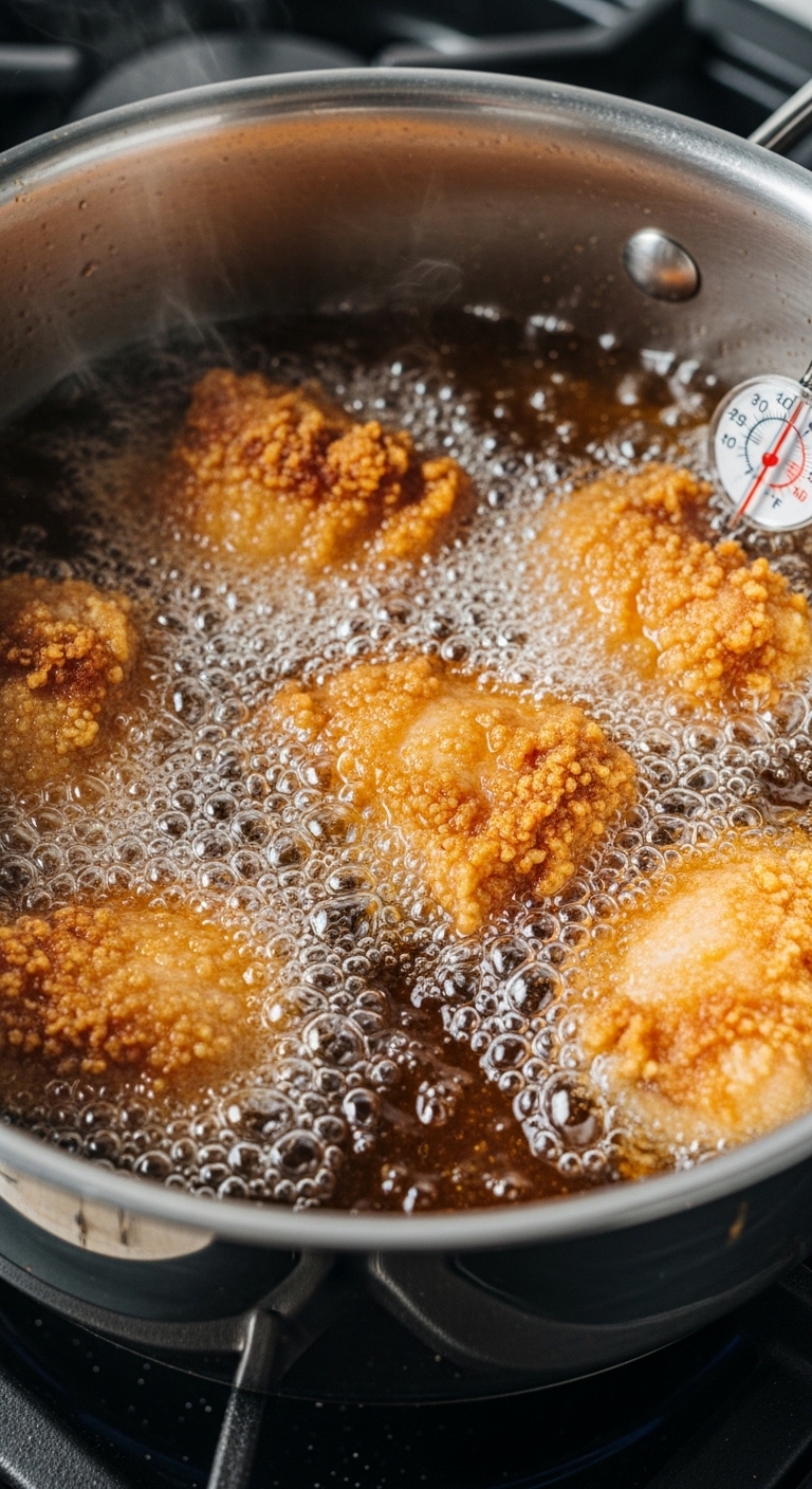 Golden Double-Fried Salt and Pepper Chicken in Oil