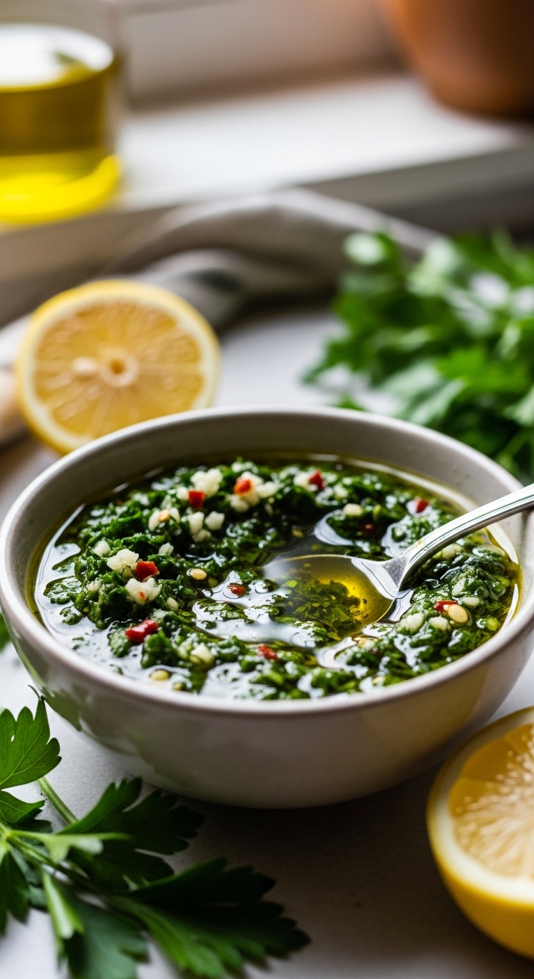 Homemade Chimichurri Sauce Bowl