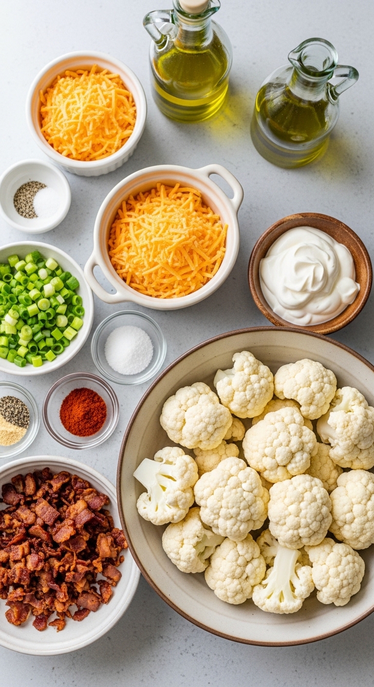 Homemade Ingredients for Loaded Roasted Cauliflower