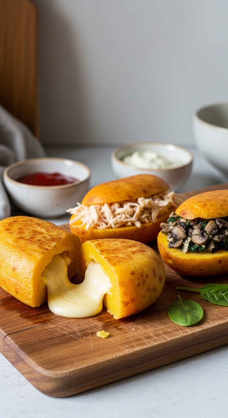 Homemade Papas Rellenas with Different Fillings