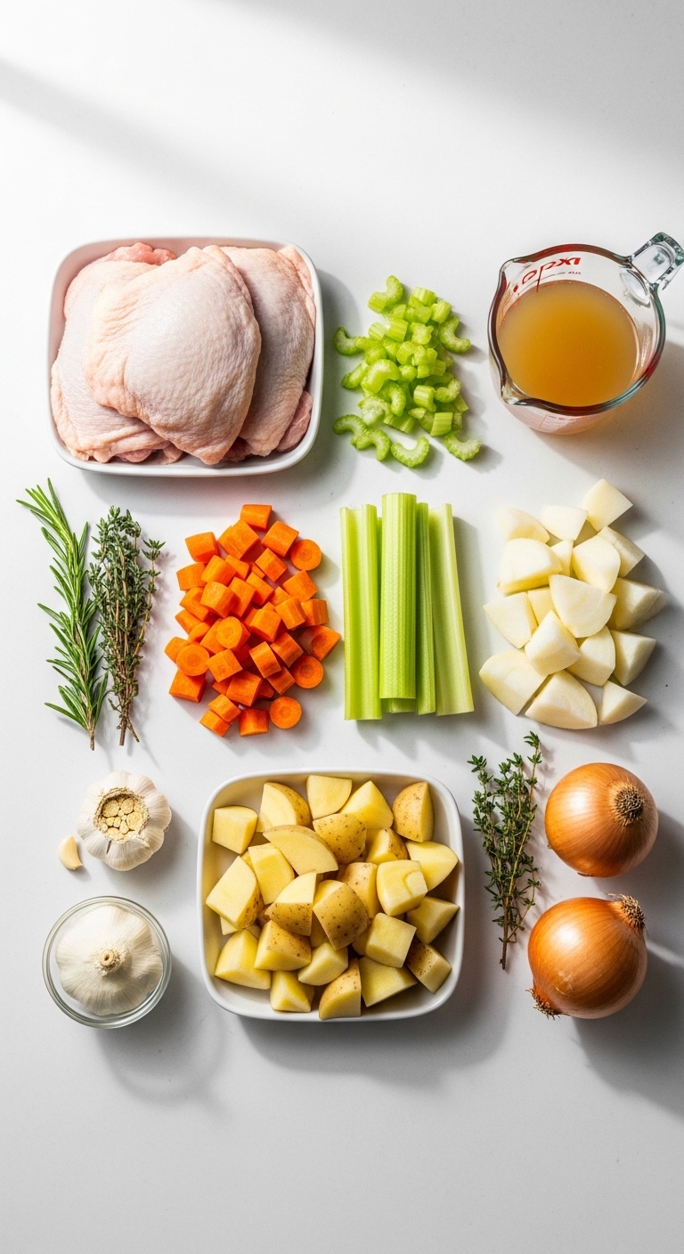 Ingredient Spread for One Pot Irish Chicken