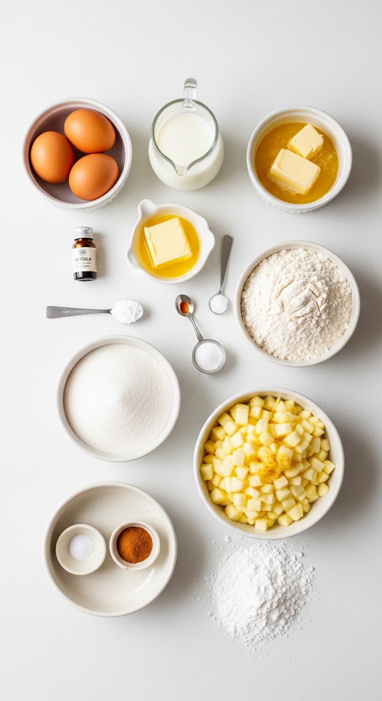 Ingredients for Apple Fritter Waffle Donuts