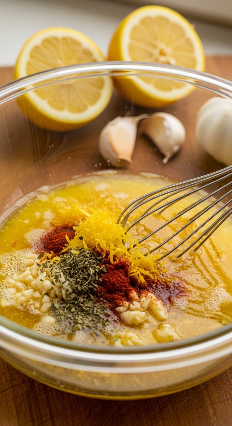 Mixing the Lemon Butter Garlic Sauce