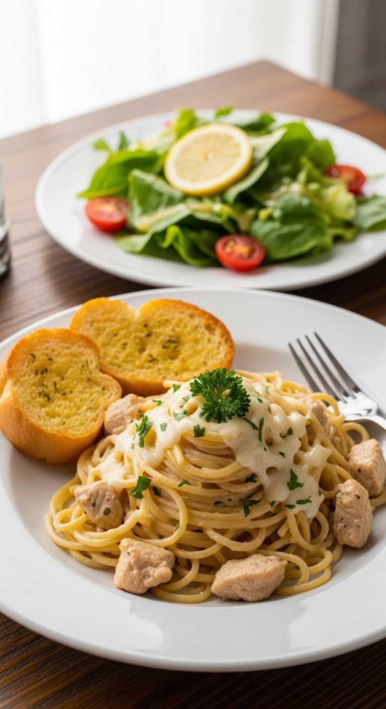 Monterey Chicken Spaghetti Dinner Plate with Sides
