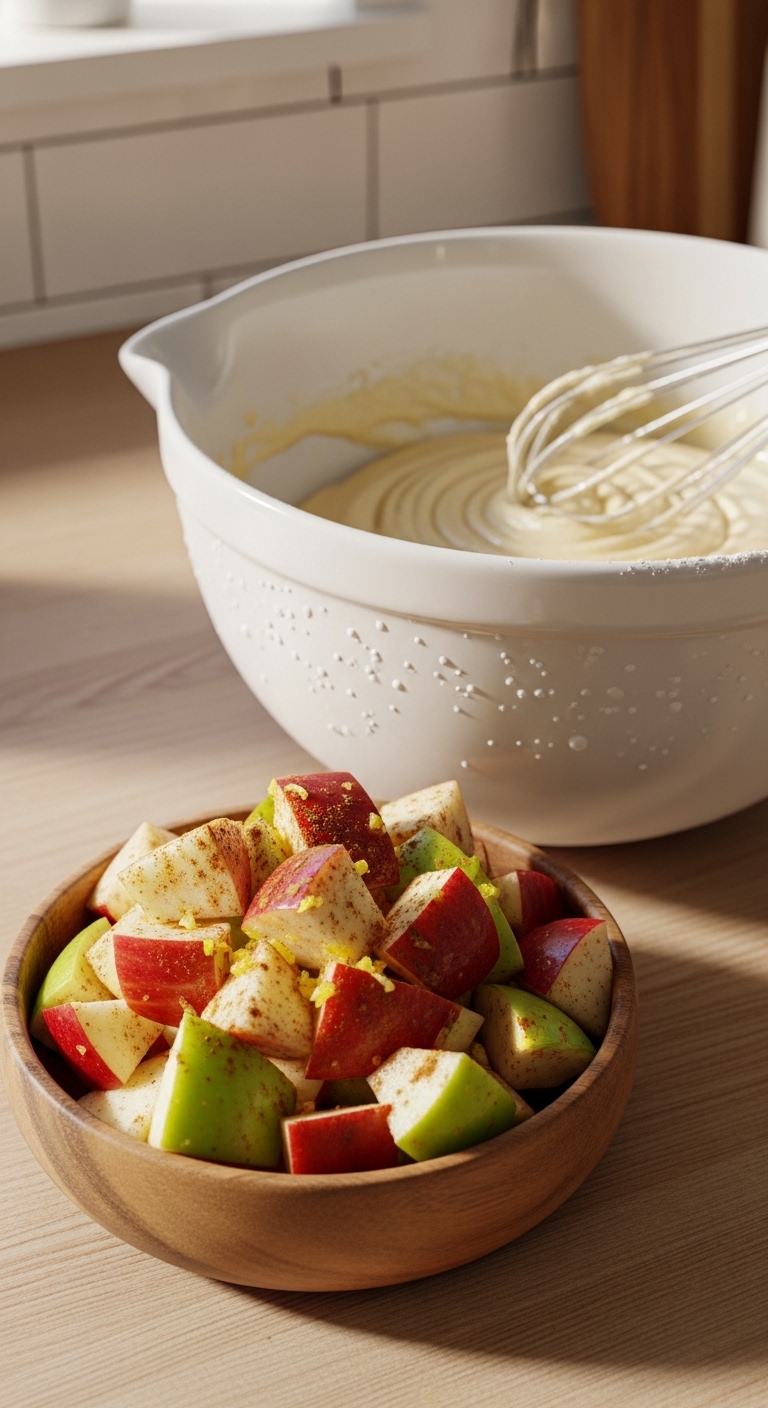 Prepping Apples and Batter