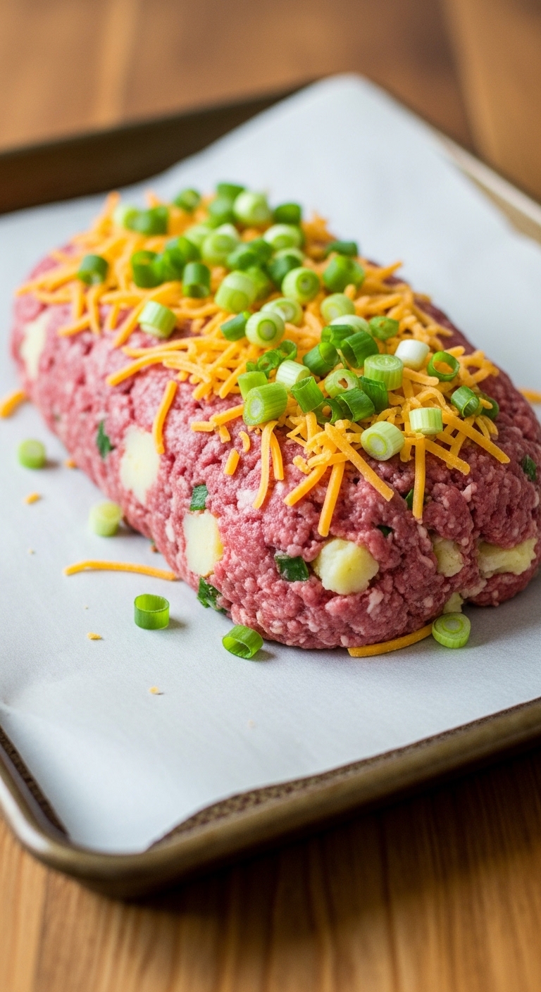 Shaped Homemade Meatloaf Ready to Bake