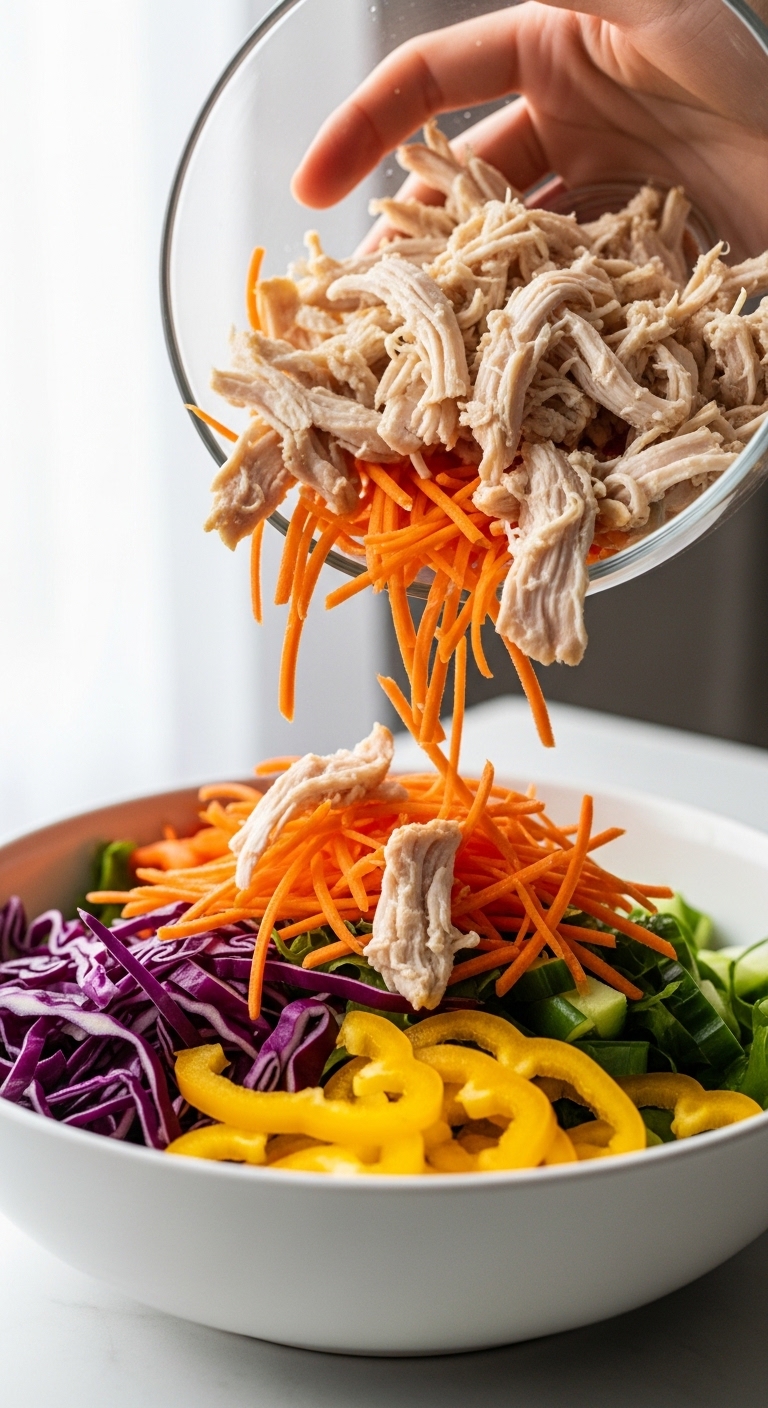 Shredded Chicken and Veggies DSLR Prep