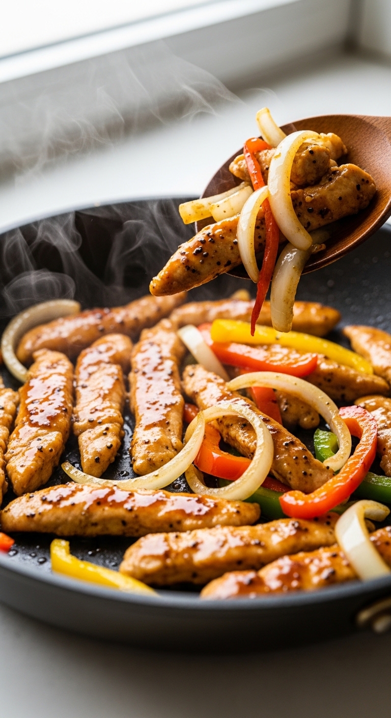 Stir-Fry in Action Black Pepper Chicken Cooking 