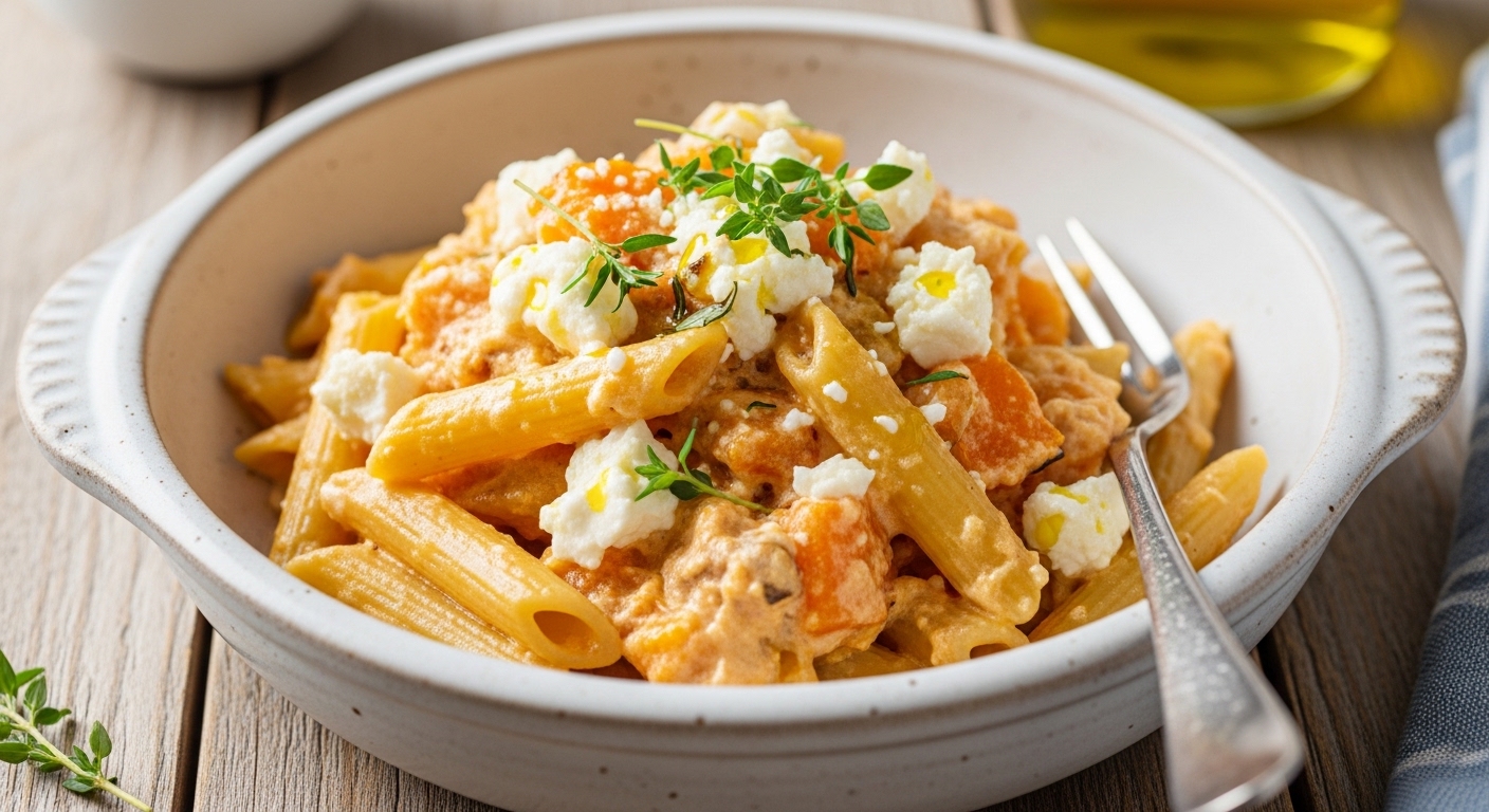 baked feta butternut squash pasta