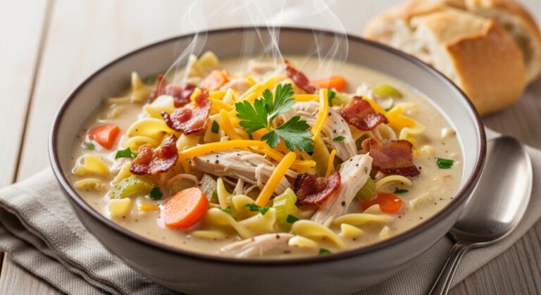 creamy crack chicken noodle soup recipe