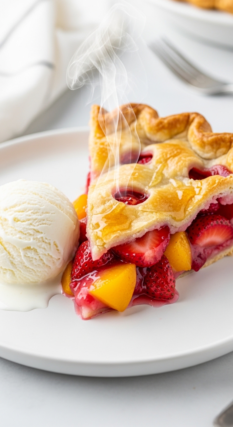honey strawberry peach pie 